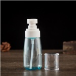60ml transparent blue lotion pump bottle